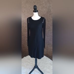 Women's Black Calvin Klein Casual Dress With Zipper Accents Size